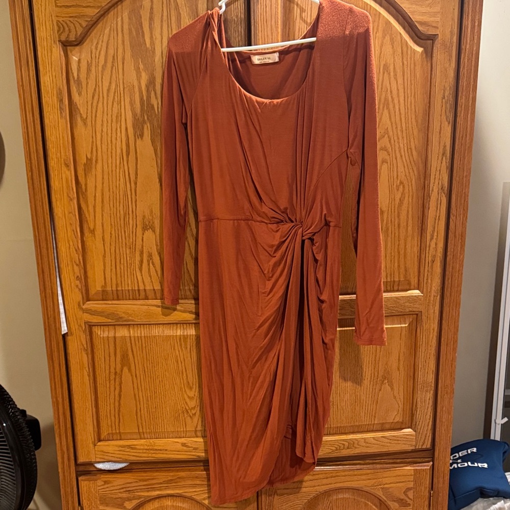 Bailey 44 Rust Long Sleeve Dress NWOT
